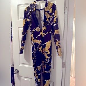 Black & Gold Versace Jumpsuit